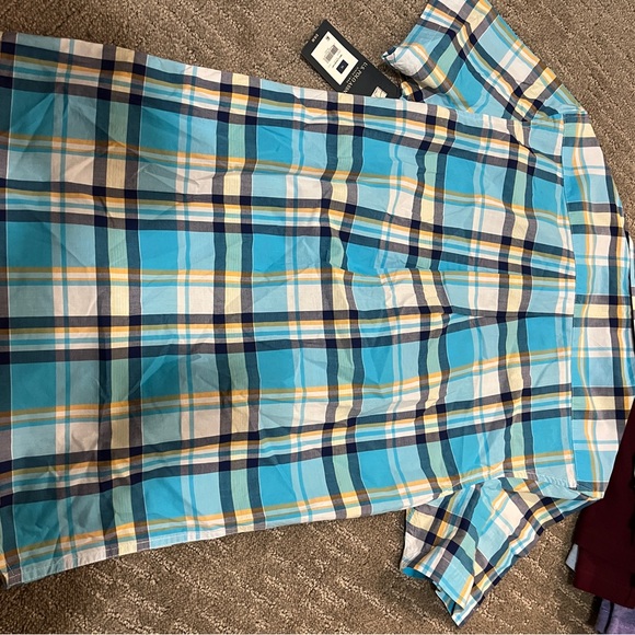 U.S. Polo Assn. Turquoise and Yellow Plaid Shirt - Picture 2 of 5